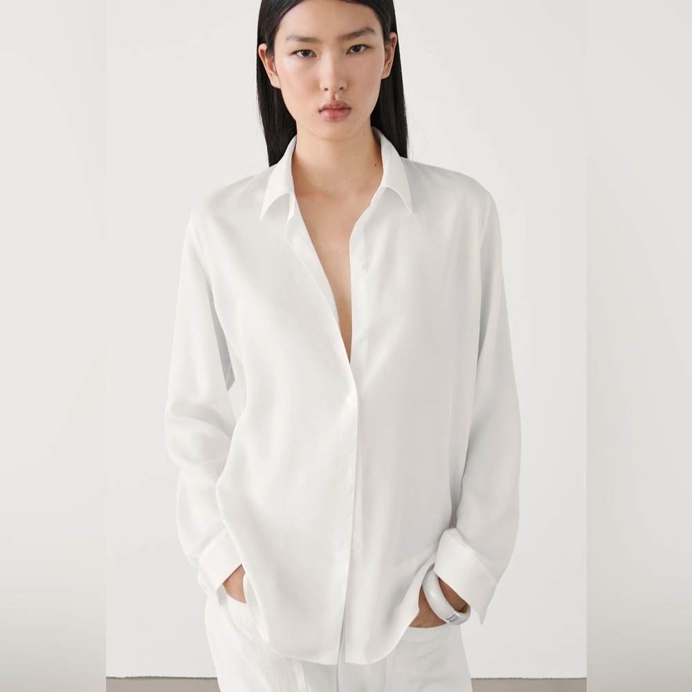 TARA JARMON White Button Down Blouse